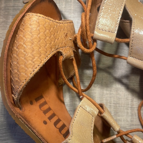 Made in Portugal sz 37 Felmini camel and glittery tan soft leather - Picture 4 of 12